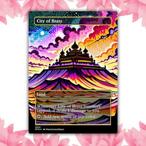 City Of Brass Glow Style Anime Waifu Benutzerdefinierte Proxy-Karte Einzelkarte für EDH Kommandant Geschenk für Sie / Ihn