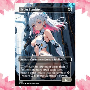 Tarjeta de proxy personalizada de Waifu de Anime de Ángel Sentinel Esper, tarjeta individual para comandante EDH, regalo para él/ella