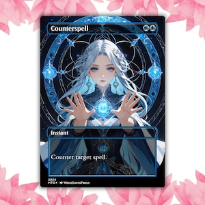 Counterspell Anime Waifu carte proxy personnalisée carte unique pour commandant EDH cadeau pour lui/elle
