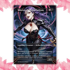 Yahenni, Undying Partisan Anime Waifu Cartão de Proxy Personalizado Cartão Único para Comandante EDH Presente para Ele/Ela