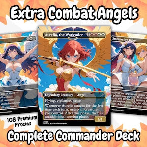 Aurelia Angels Extra Combats Anime Waifu Proxy Commander Deck Custom Proxy EDH Angel Cartas en inglés de alta calidad