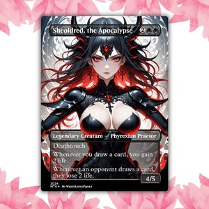 Sheoldred the Apocalypse Anime Waifu carte proxy personnalisée carte unique pour commandant EDH cadeau pour lui/elle