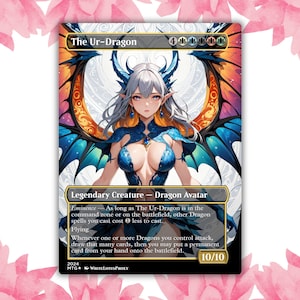 Cartão de Proxy Personalizado Ur-Dragon Anime Waifu, Cartão Único para Comandante EDH, Presente para Ele/Ela