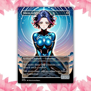 Tarjeta de proxy personalizada de Anime Silent Arbiter Waifu, tarjeta individual para comandante EDH, regalo para él/ella
