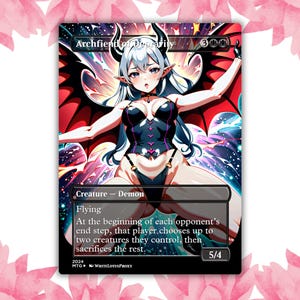 Cartão de Proxy Personalizado de Anime Demônio da Depravação, Waifu, Cartão Único para Comandante EDH, Presente para Ele/Ela