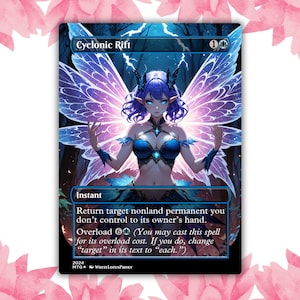 Cartão de Proxy Personalizado de Anime Waifu Cyclonic Rift, Cartão Único para Comandante EDH, Presente para Ele/Ela