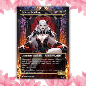 Cartão de Proxy Personalizado Edwina Markov V1 Glow Style Anime Waifu Cartão Único para Comandante EDH Presente para Ele/Ela