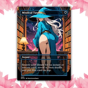 Cartão de Proxy Personalizado de Anime Tutor Místico Waifu, Cartão Único para Comandante EDH, Presente para Ele/Ela