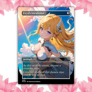 Cartão de Proxy Personalizado de Anime Waifu do Anjo Incubador de Urza, Cartão Único para Comandante EDH, Presente para Ele/Ela
