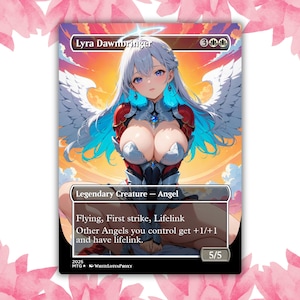 Lyra Dawnbringer Angel Anime Waifu Benutzerdefinierte Proxy-Karte Einzelkarte für EDH Kommandant Geschenk für Sie / Ihn