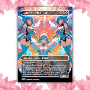 Cartão de Proxy Personalizado de Anime de Anjos de Batalha de Tyr, Cartão Único para Comandante EDH, Presente para Ele/Ela