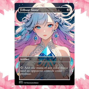 Cartão de Proxy Personalizado Waifu de Anime Fellwar Stone, Cartão Único para Comandante EDH, Presente para Ele/Ela