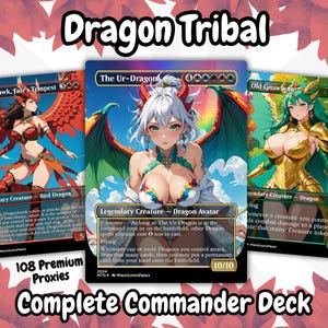 The Ur Dragon Anime Waifu Proxy Commander Deck Custom Proxy  EDH Dragon Tribal English High Quality Cards