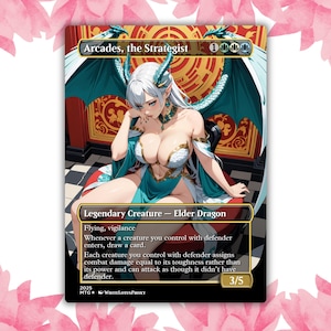 Arcades the Strategist V3 Anime Waifu Cartão Proxy Personalizado Cartão Único para Comandante EDH Presente para Ele/Ela