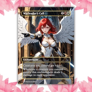 Chamada de Líder de Guerra Anime Waifu Cartão Proxy Personalizado Cartão Único para Comandante EDH Presente para Ele/Ela