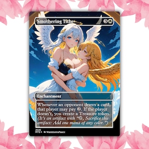 Cartão de procuração personalizado Smothering Tithe V2 Angel Anime Waifu, cartão único para comandante EDH, presente para ele/ela