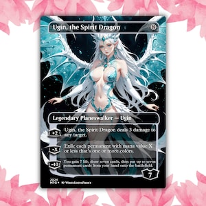 Carte de procuration personnalisée Ugin the Spirit Dragon Anime Waifu carte unique pour commandant EDH cadeau pour lui/elle