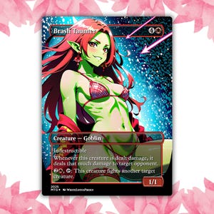 Cartão de Proxy Personalizado Waifu de Anime Brash Taunter, Cartão Único para Comandante EDH, Presente para Ele/Ela