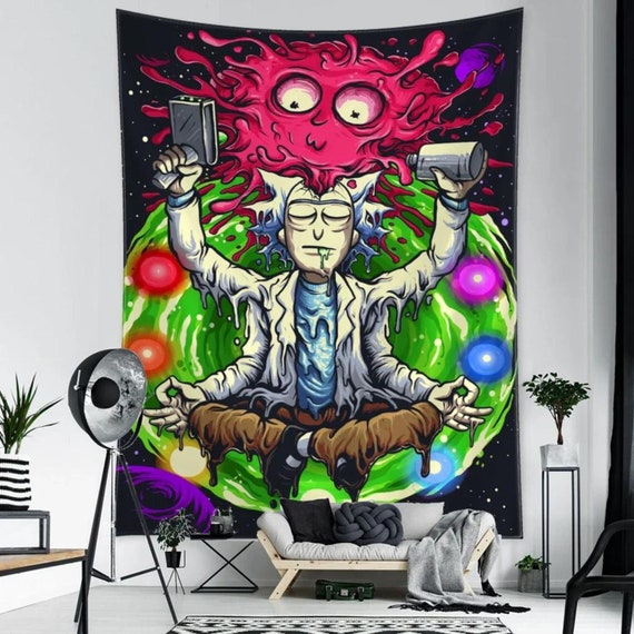 Rick and morty trippy tapestry hotsell