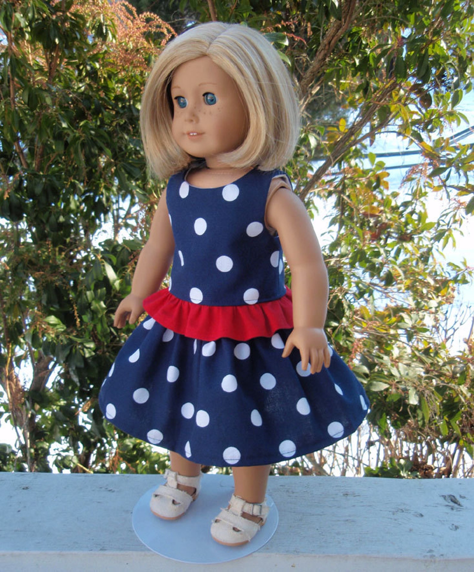American Girl Doll Clothes Twirl Skirt Top Nautical Patriotic Etsy