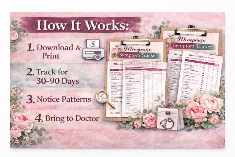 Menopause Symptom Tracker Printable | Perimenopause Log Book | Doctor ...