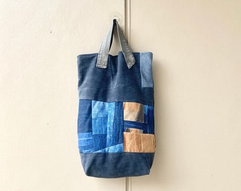 joodito boro patchwork artist tote oversized bag bohemian cottagecore japanese rustic boho hobo hippie upcycled denim jean corduroy handbag