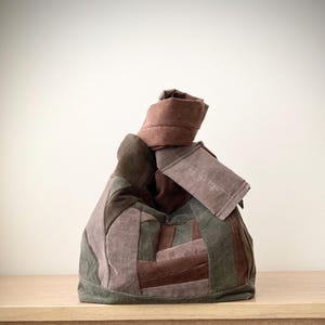 joodito rustieke patchwork corduroy crossbody draagtas oversized slouchy sling messenger hobo boho boho hippie vintage bruin taupe olijf