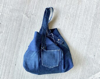 joodito patchwork denim tote upcycled blue jeans hobo boho bohemian recycled handbag bag satchel sling purse boro organic one of a kind ooak