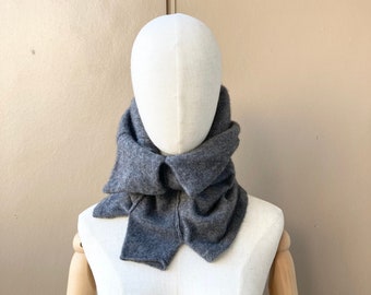 joodito 100% cashmere snood upcycled sweater scarf gray grey chunky winter tube cowl high collar avant garde statement ooak pure organic