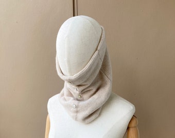 joodito 100% cashmere tube snood wrap gaiter scarf cream tan beige upcycled sweater minimalist pure organic winter face mask cozy unisex eco