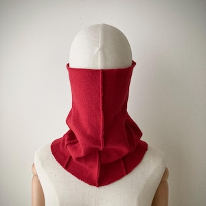 sweter joodito 100% kaszmirowy filcowany szalik tuba japoński wabi sabi boro odzyskany komin komin komin na szyję świąteczny wiśniowo-czerwony