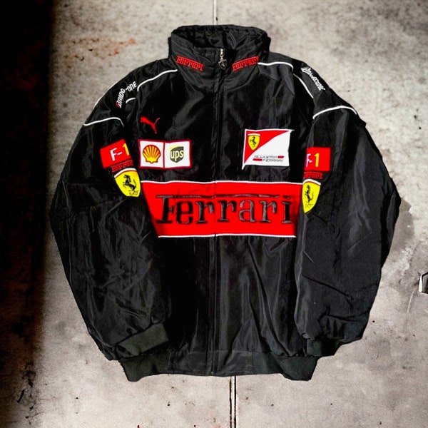 Ferrari Racing Jacket - F1 Racing Jacket - Formula 1 Vintage Jacket, Vintage Unisex Racing Jacket, Y2K 90s Racing Fan Gift, F1 Merch