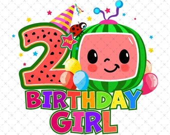 2rd Birthday Png, 2rd Birhday Boy Png, 2rd Birthday Girl Png, Happy Birthday Png, Happy Birthday Party, Rainbow Png, Watermolon Png