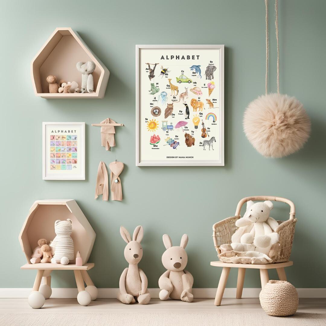 Alphabet Poster in Cute Colours. Printable for Every Childs Room. - Etsy