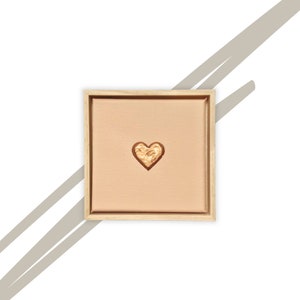 Art picture canvas 15 x 15 cm - pink rose gold in heart design | Acrylic Fine Art Mini