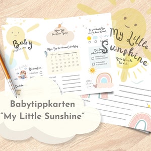 Questionnaire de baby shower My Little Sunshine Design | Carte à remplir, carte de pourboire bébé, jeu de baby shower | Billets pour la baby shower