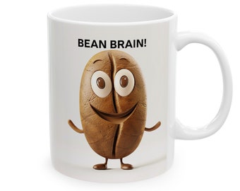 Cute Coffee Bean Mug, BEAN BRAIN (11oz, 15oz)