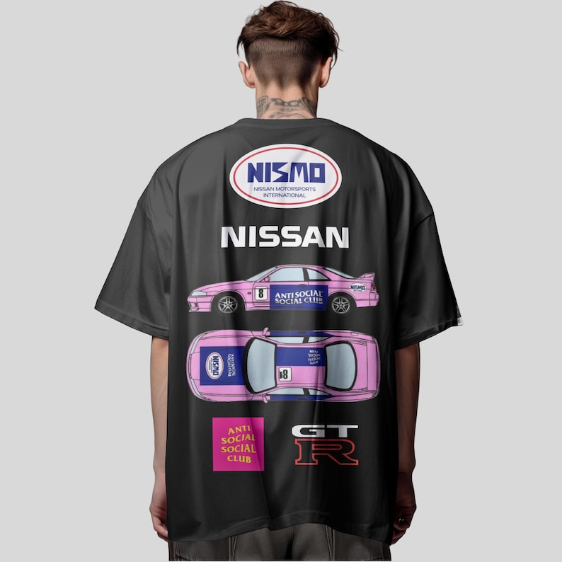 JDM Hoodie Nissan GTR Nismo, Anti Social Club Streetwear, Retro Japanese Racing Car Gift image 2