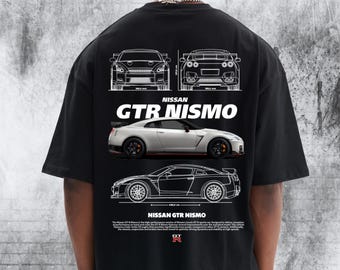Camiseta extragrande GTR NISMO: ropa urbana japonesa con gráficos de coches JDM, regalo con diseño de carreras