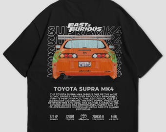 Supra MK4 Fast and Furious Oversized Tee & Hoodie | Vintage Washed Streetwear JDM Turbo Legend