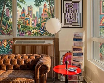 Modern Chrome Floor Lamp Acrylic Globe LED Standing Light Living Room Decor Metal Lamp