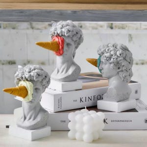 Einzigartige David Figur, Eis Thema, Home Office Schreibtisch Dekor, Boutique Cafe Dekor, Büro Geschenk, moderne nordische Figur