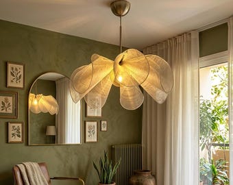 Wabi Sabi stoffen hanglamp, Japandi led-plafondlamp, hanglamp voor eetkamer, keukeneiland, hotel-restaurantverlichting