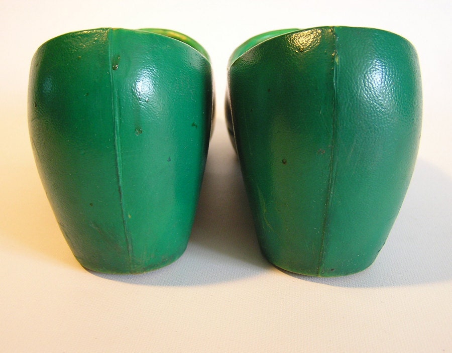 Vintage German Jolly Garden Clogs Green Rubber w Cork Insoles Etsy
