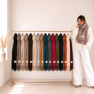 Grote Sjaal van Kasjmier- en Wolmix – 16 Best Seller Kleuren – Zacht, Warm, met Franjes – Herfst Winter