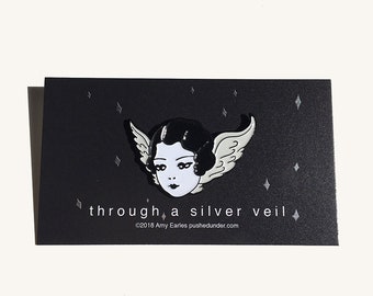 Through A Silver Veil - enamel lapel pin