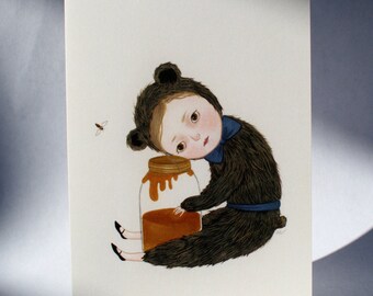 Clearance - I Miss You Honey - blank card with white envelope