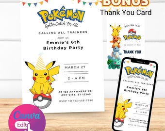 Convites de aniversário tipo Poke - Populares!
