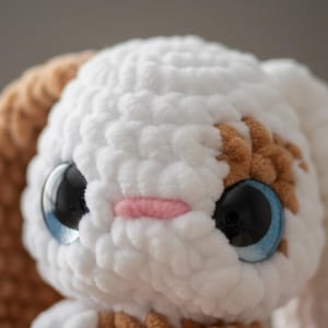 Coelho de pelúcia amigurumi de luxo, coelho marrom de crochê, presente para chá de bebê, companheiro macio para dormir feito à mão, decoração para quarto de bebê.