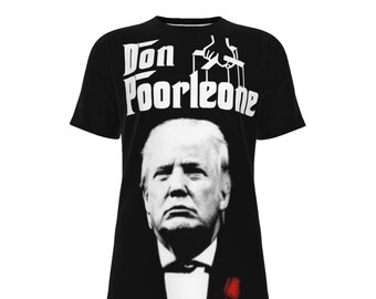 T-shirt con stampa politica all-over di Don Poorleone AntiTrump